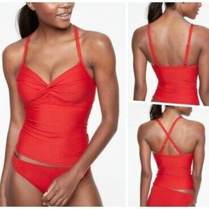 Athleta Twist Up Tankini Top Red 34B/C